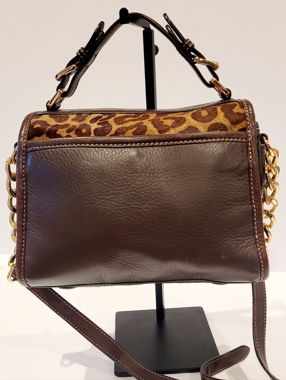 Michael Kors Leopard-Print Calf Hair Satchel - Picture 2 of 9